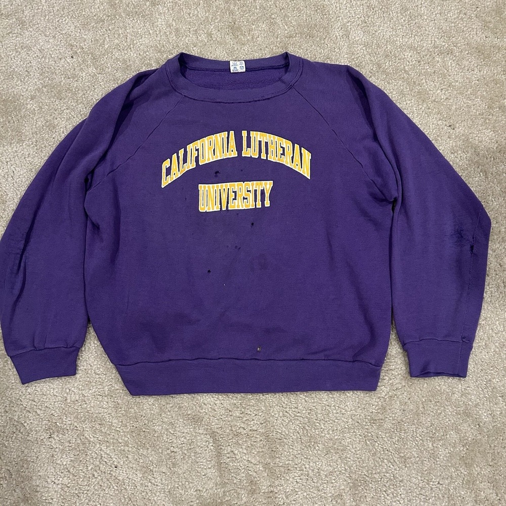 Champion Cal Lutheran Crewneck Men's Size Extra‎ Large Vintage 80s Flaws